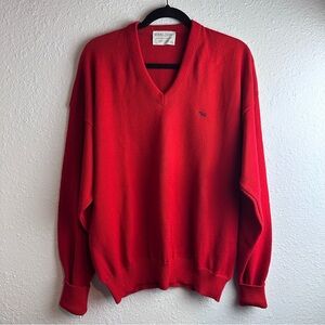 Royal Jeff Vintage Red “Time” V-Neck Sweater